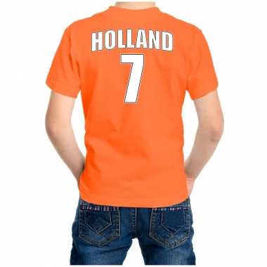 Holland shirt met rugnummer 7 nederland fan t shirt / verkleedkleding voor kinderen