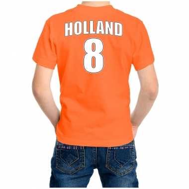Holland shirt met rugnummer 8 nederland fan t shirt / verkleedkleding voor kinderen
