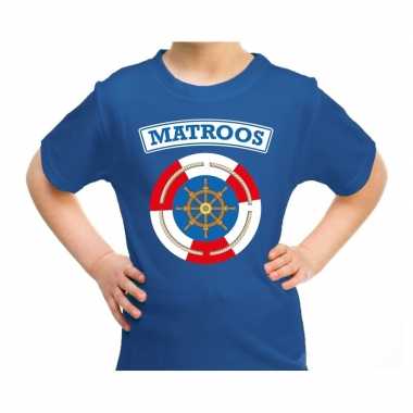 Matroos carnaval verkleed shirt blauw voor kids