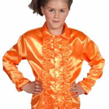 Oranje verkleedkleding met rouches kids