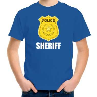 Politie / police embleem sheriff t shirt blauw voor kinderen
