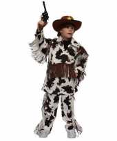 Carnaval cowboy pak met koeienprint voor kinderen