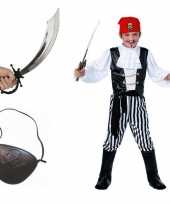 Complete verkleed piraten verkleedkleding voor kinderen maat m