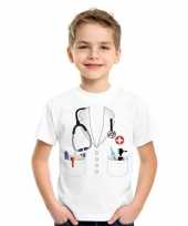 Dokters verkleedkleding t shirt wit voor kinderen