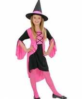 Heksen verkleedkleding meisjes roze