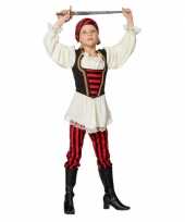 Piraten verkleedkleding rood zwart voor meisjes