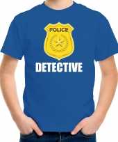 Politie police embleem detective t shirt blauw voor kinderen