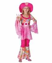 Roze hippie verkleedkleding voor meisjes 10050696
