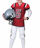 Rugby verkleedkleding rood met wit voor kids