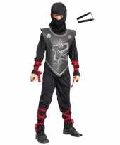 Verkleedkleding ninja pak maat l met vechtstokken voor kinderen