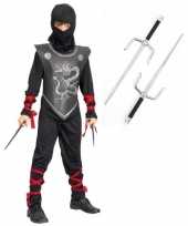 Verkleedkleding ninja pak maat m met dolken voor kinderen